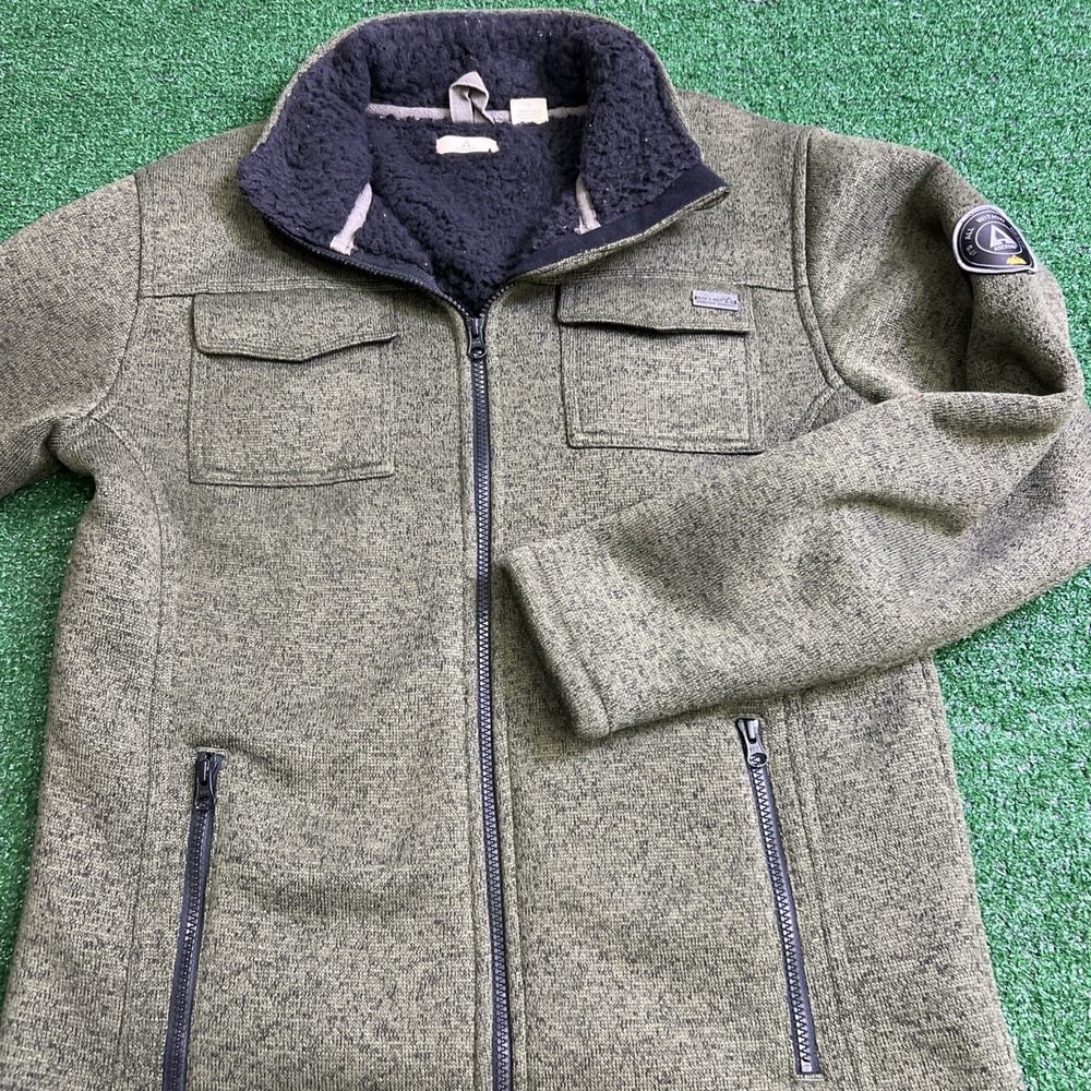 Ascend Base Camp Approved Green Fleece Sherpa Lined Full Zip Jacket Mens‎ Medium